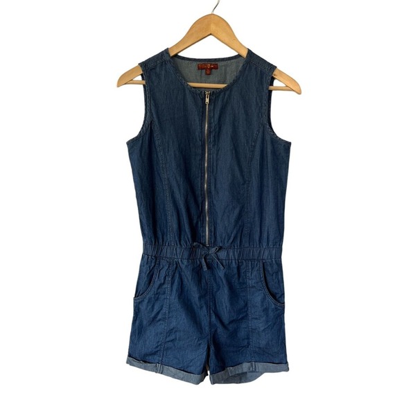 7 For All Mankind Chambray Romper Girls XL - Picture 1 of 4